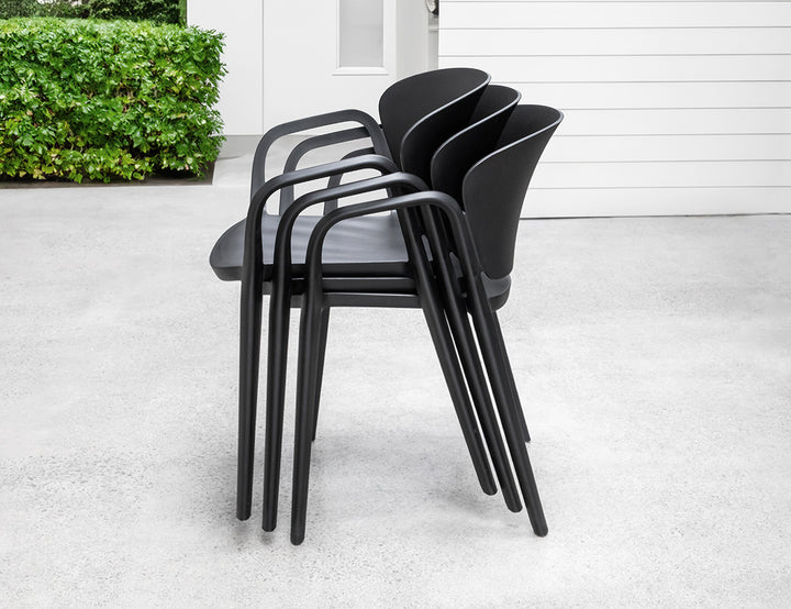 Andi Outdoor Patio Dining Armchair, Colour: Black,