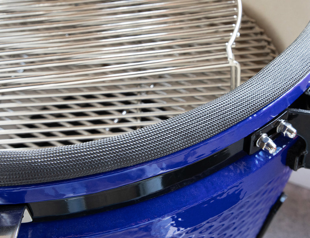 18-Inch Kamado Ceramic Charcoal Grill With Bonus Accessory Pack, Colour: Blue,