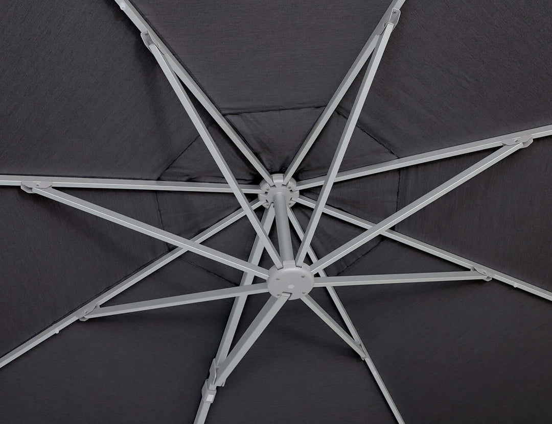 Alabaster 4m Round Cantilever Umbrella, Colour: Dark Grey,
