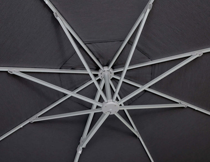Alabaster 4m Round Cantilever Umbrella, Colour: Dark Grey,