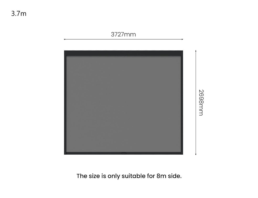 Tasman Wall Mounted Pergola Retractable Shade Manual Blind, Size: 3.7m, Colour: Charcoal