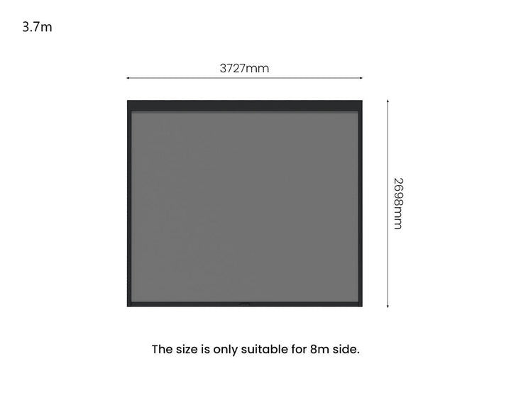 Tasman Wall Mounted Pergola Retractable Shade Manual Blind, Size: 3.7m, Colour: Charcoal