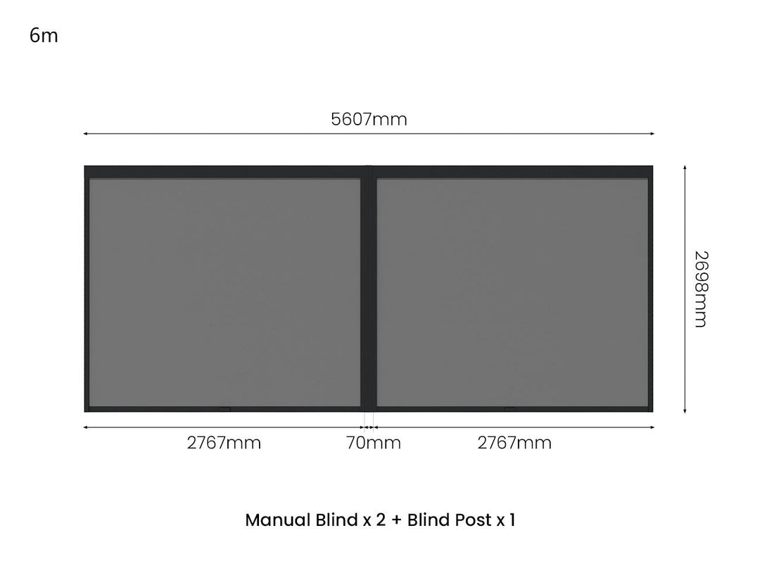 Tasman Wall Mounted Pergola Retractable Shade Manual Blind, Size: 3.7m, Colour: Charcoal