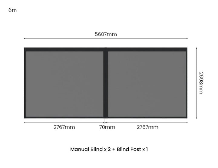 Tasman Wall Mounted Pergola Retractable Shade Manual Blind, Size: 3.7m, Colour: Charcoal