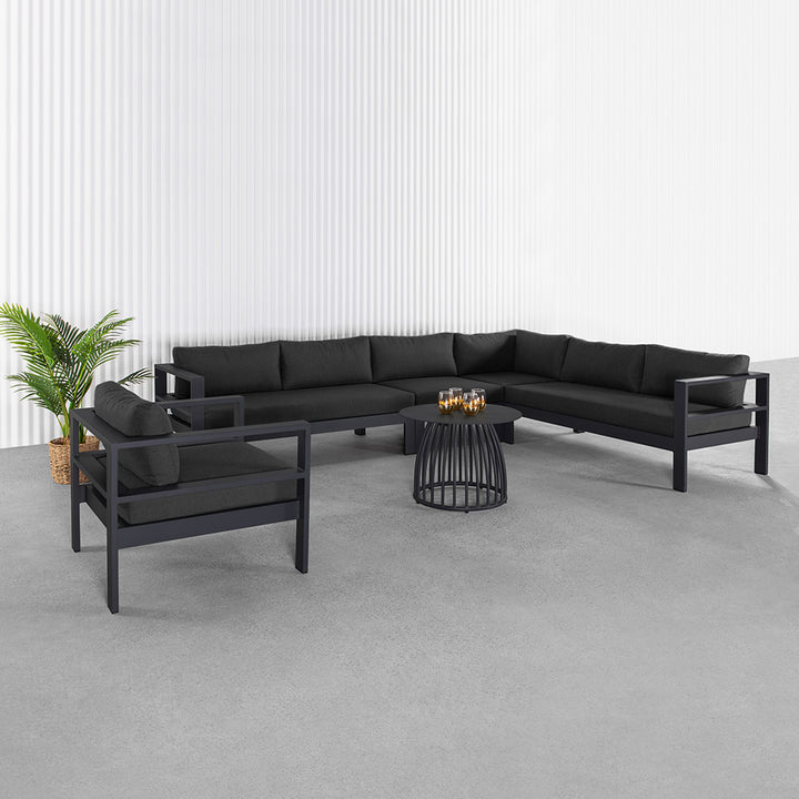 Sandpiper 2.0 Outdoor Sectional Right Arm Loveseat, Colour: Charcoal Grey,