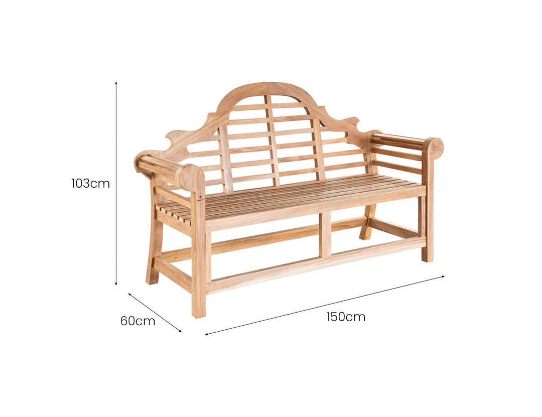 Lutyens Garden Bench, Size: 120cm,