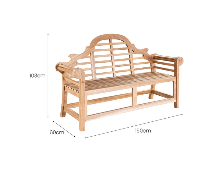 Lutyens Garden Bench, Size: 120cm,