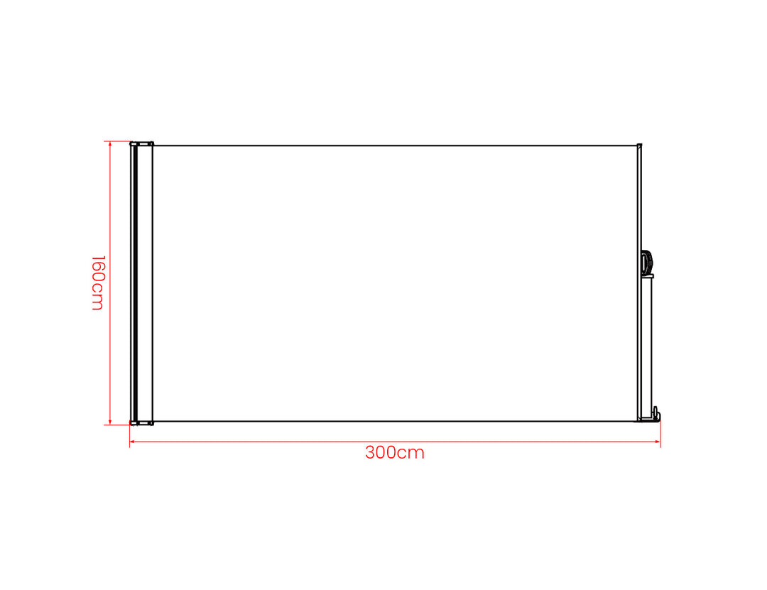 Patio Screen Retractable Side Awning 1.6m X 3 M, Colour: Beige,