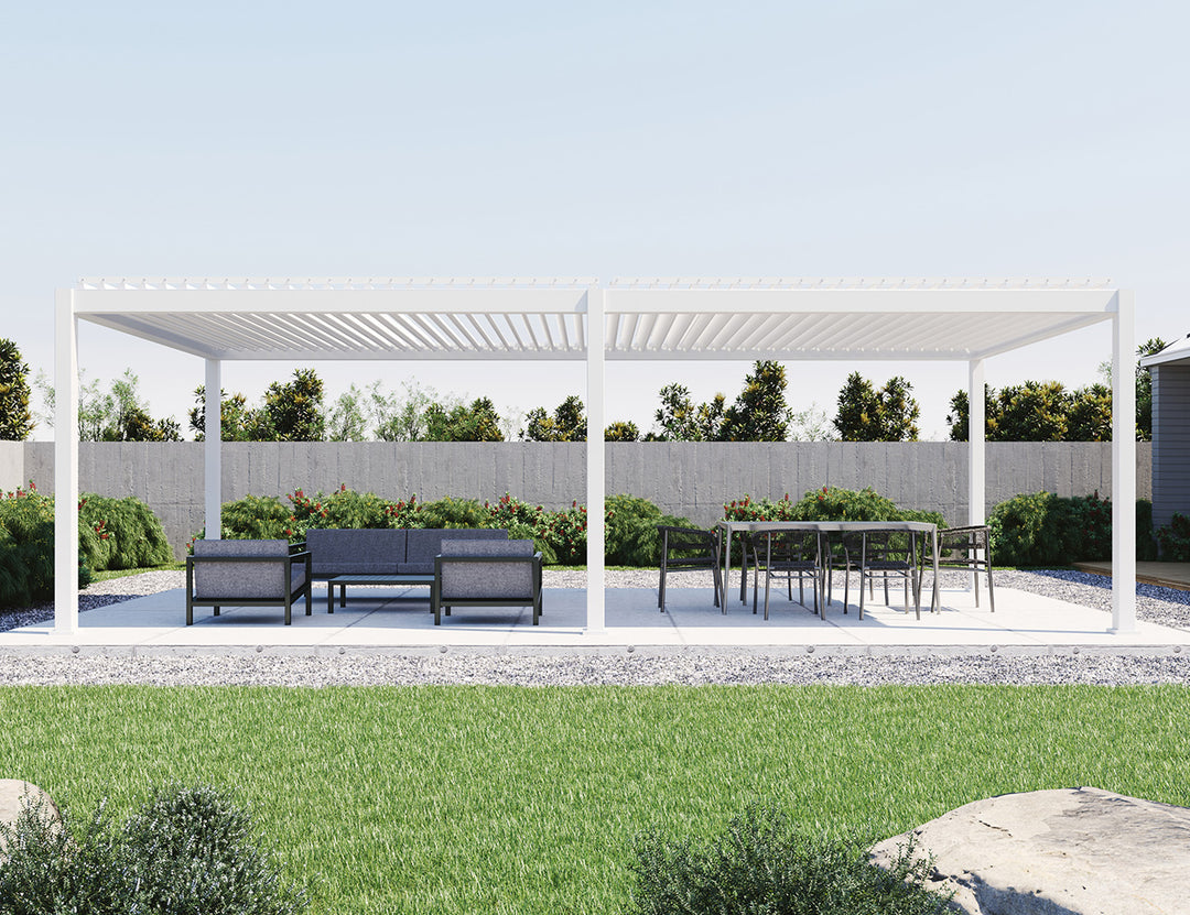 Caribbean Motorised Freestanding Louvre Roof Aluminium Pergola, Size: 4 x 4m, Colour: Black