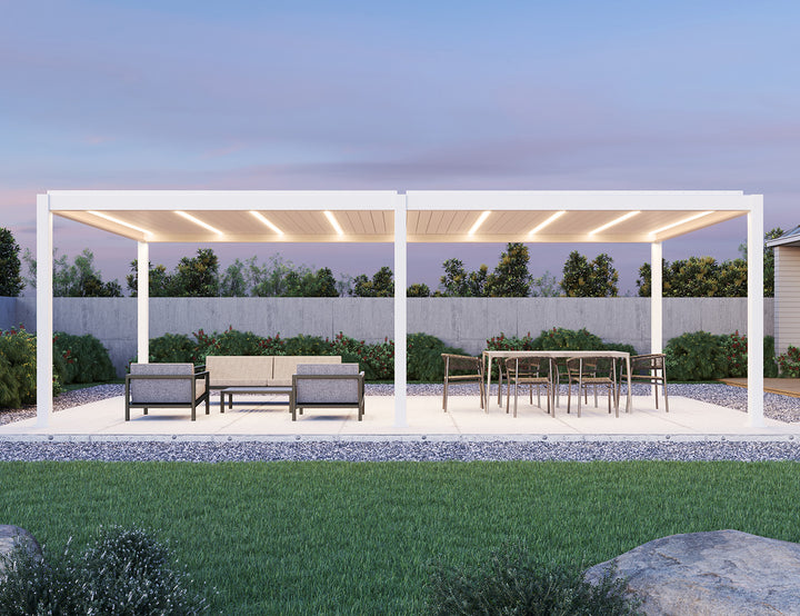 Caribbean Motorised Freestanding Louvre Roof Aluminium Pergola, Size: 4 x 4m, Colour: Black