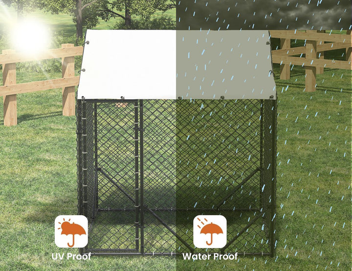 Outdoor Dog Run With One Cover - 196x196x230cm