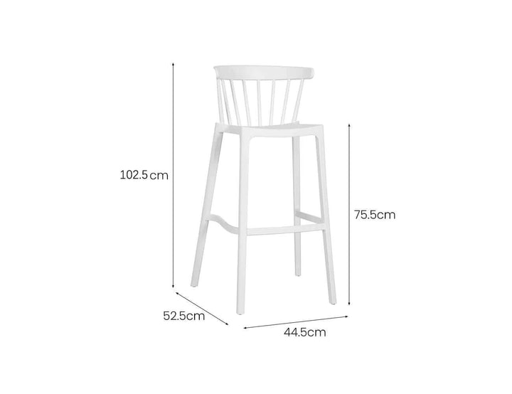 Aria Outdoor Patio Bar Chair, Colour: White,