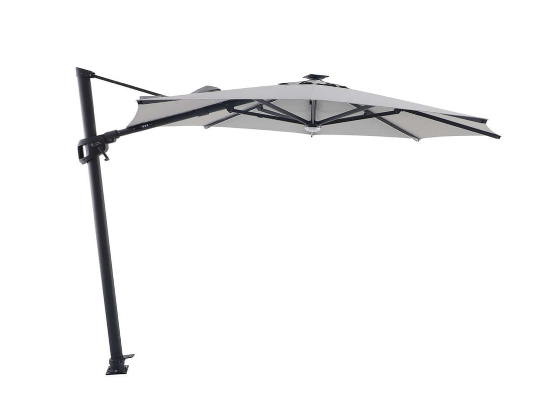 Alabaster 3m Round Cantilever Umbrella, Colour: Light Grey,