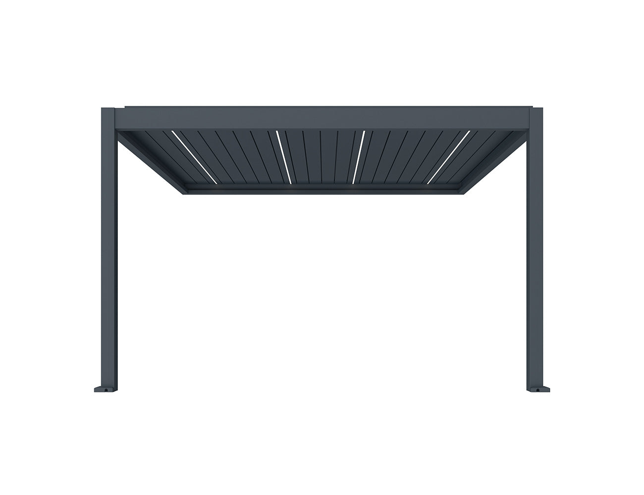 Caribbean Motorised Wall Mounted Louvre Roof Aluminium Pergola, Size: 4 x 3.9m, Colour: Charcoal