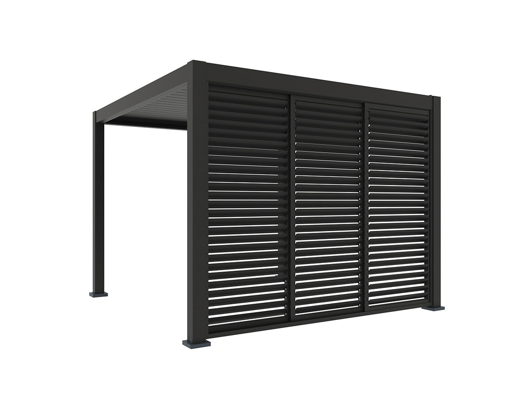Baltic Freestanding Pergola Shutter Sliding Door, Size: 1.756m, Colour: Charcoal