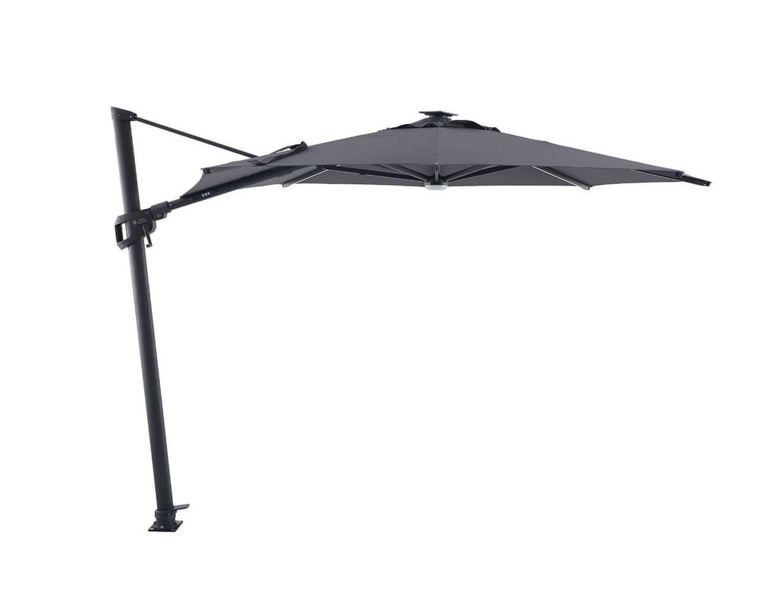 Alabaster 3m Round Cantilever Umbrella, Colour: Dark Grey,