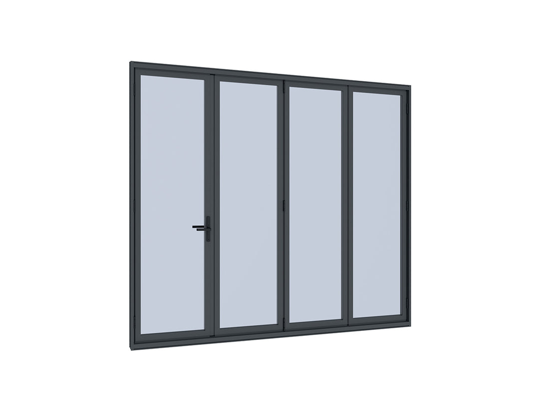 Pacific Freestanding Pergola Bifold Glass Door, Size: 4m, Colour: Black