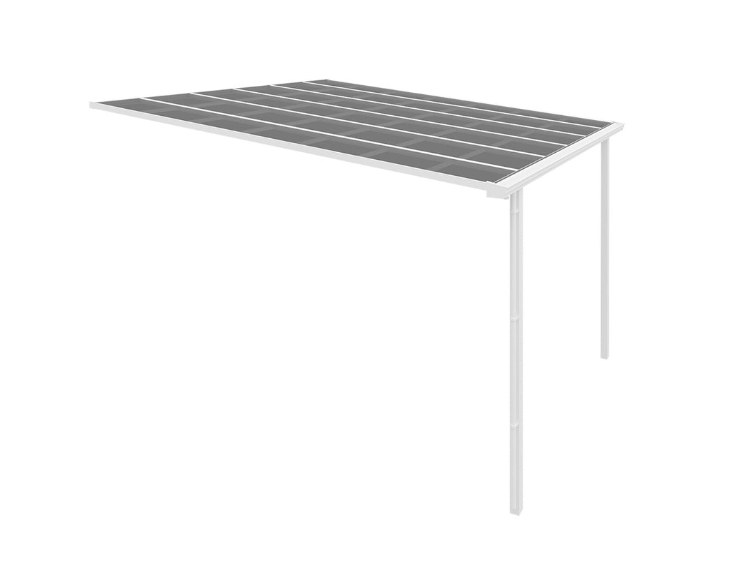 Urban Wall Mounted Patio Cover Collection, Size: 3 x 3m, Colour: White / Light Grey
