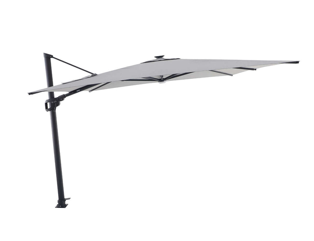 Alabaster 3m Square Cantilever Umbrella, Colour: Light Grey,