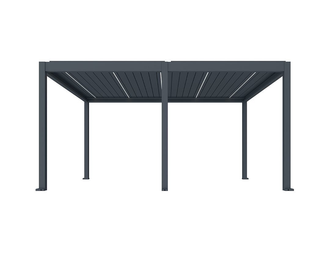 Caribbean Motorised Freestanding Louvre Roof Aluminium Pergola, Size: 4 x 4m, Colour: Black