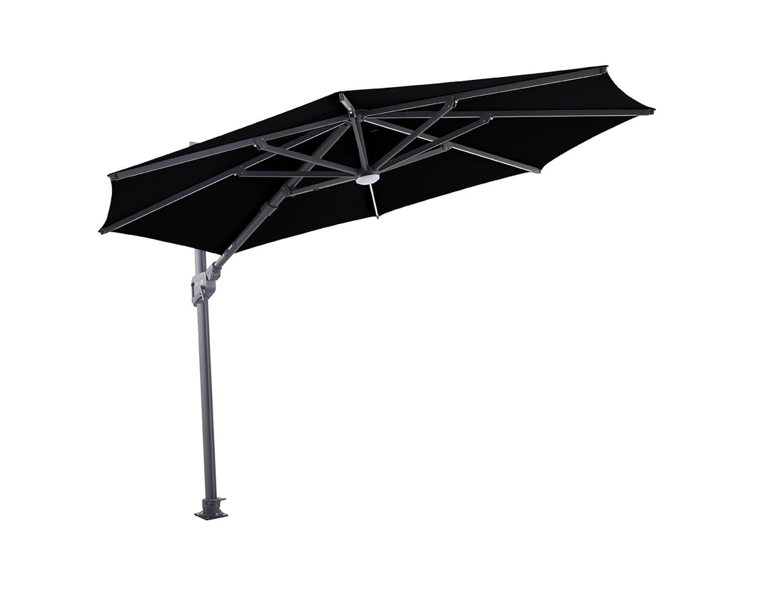 Agave 3m Round Cantilever Umbrella, Colour: Black,