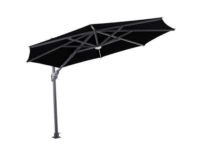 Agave 3m Round Cantilever Umbrella, Colour: Black,