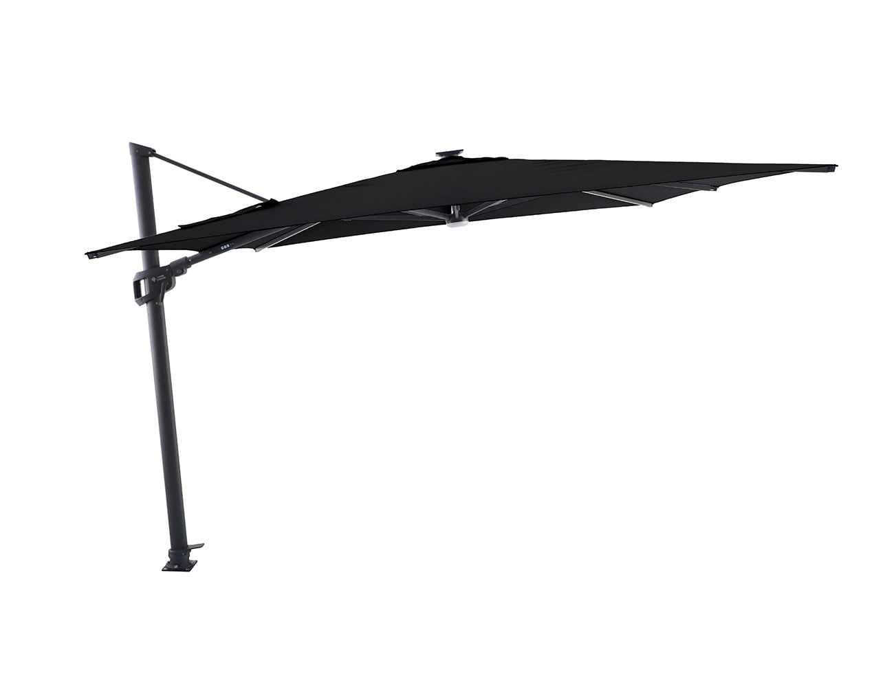 Agave 3m Square Cantilever Umbrella, Colour: Black,