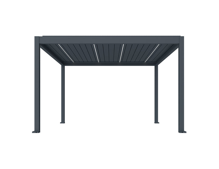 Caribbean Motorised Freestanding Louvre Roof Aluminium Pergola, Size: 4 x 4m, Colour: Charcoal