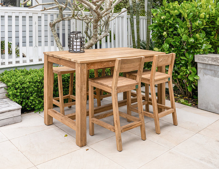 Teak Rectangular Counter Height Table, ,