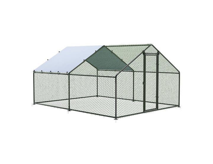 Outdoor Chicken Run With One Cover - 300x400x200cm, Upgraded Frame for Extended Durability, ,