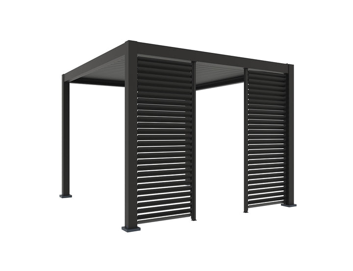 Atlantic & Caribbean Freestanding & Caspian Series Pergola Shutter Wall, Size: 0.73m, Colour: Black