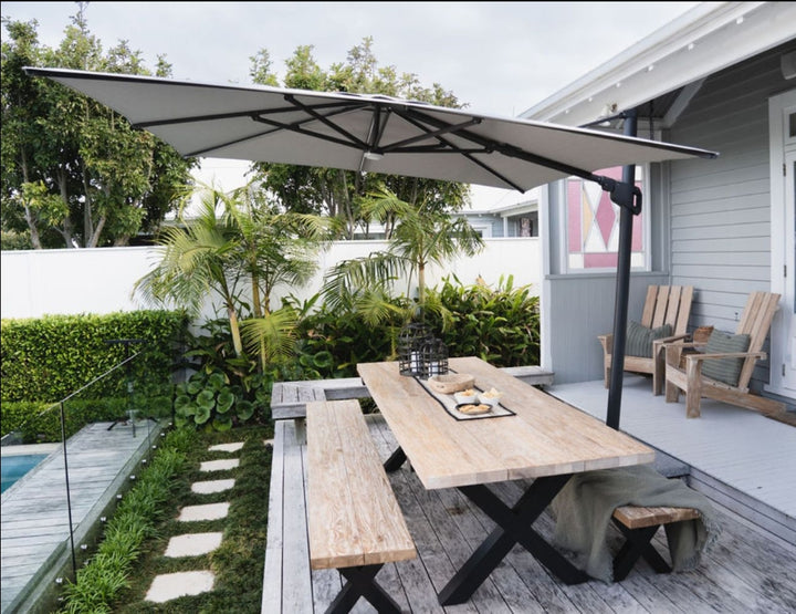 Alabaster 3m Square Cantilever Umbrella, Colour: Dark Grey,