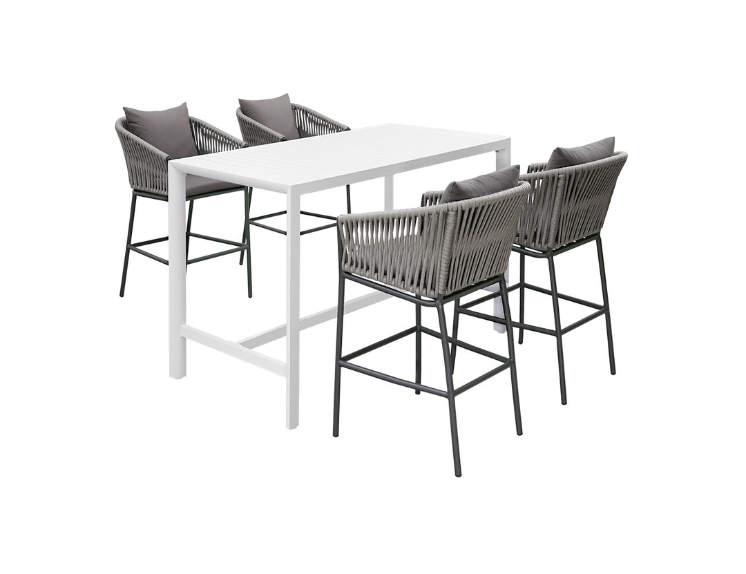 Stratus Outdoor Aluminium Bar Leaner Table, Size: 120cm, Colour: White
