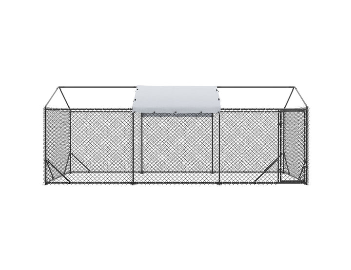 Outdoor Dog Run With One Cover - 196x582x230cm, Upgraded Mesh and Frame for Extended Durability, ,