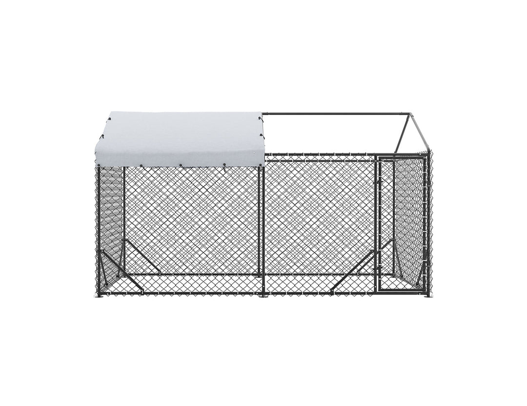 Outdoor Dog Run With One Cover - 196x389x230cm, Upgraded Mesh and Frame for Extended Durability, ,