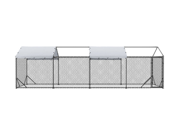Outdoor Dog Run With Two Covers - 196x776x230cm, Upgraded Mesh and Frame for Extended Durability, ,