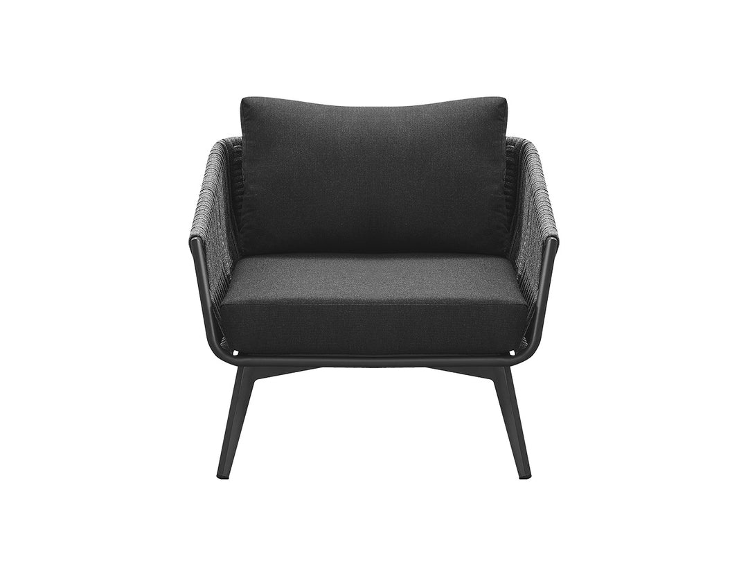 Kereru Aluminium and Rope Outdoor Armchair, Colour: Grey,