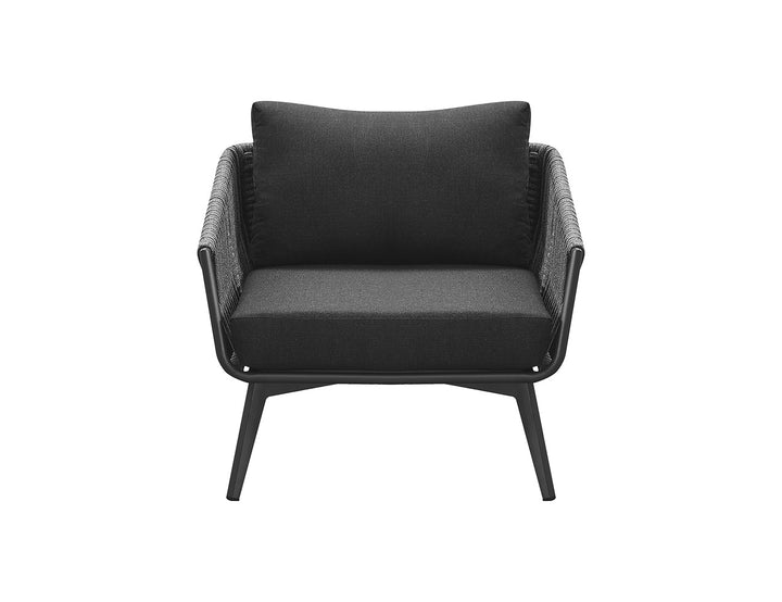 Kereru Aluminium and Rope Outdoor Armchair, Colour: Grey,