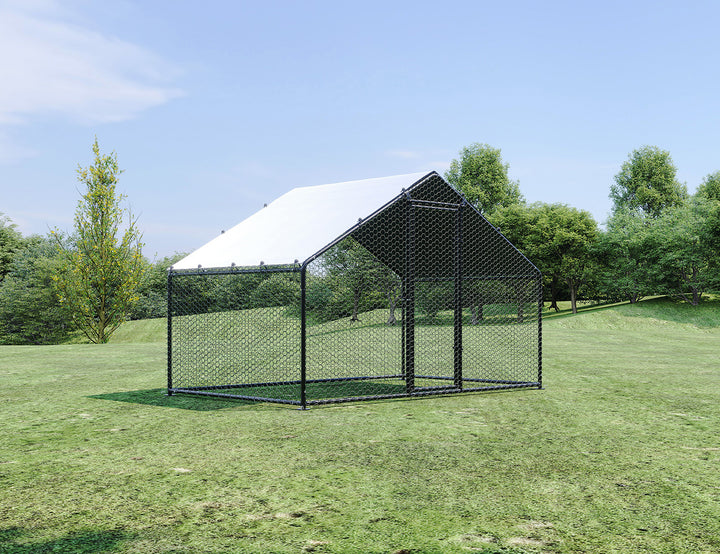 Outdoor Chicken Run With One Cover - 300x200x200cm, Upgraded Frame for Extended Durability, ,