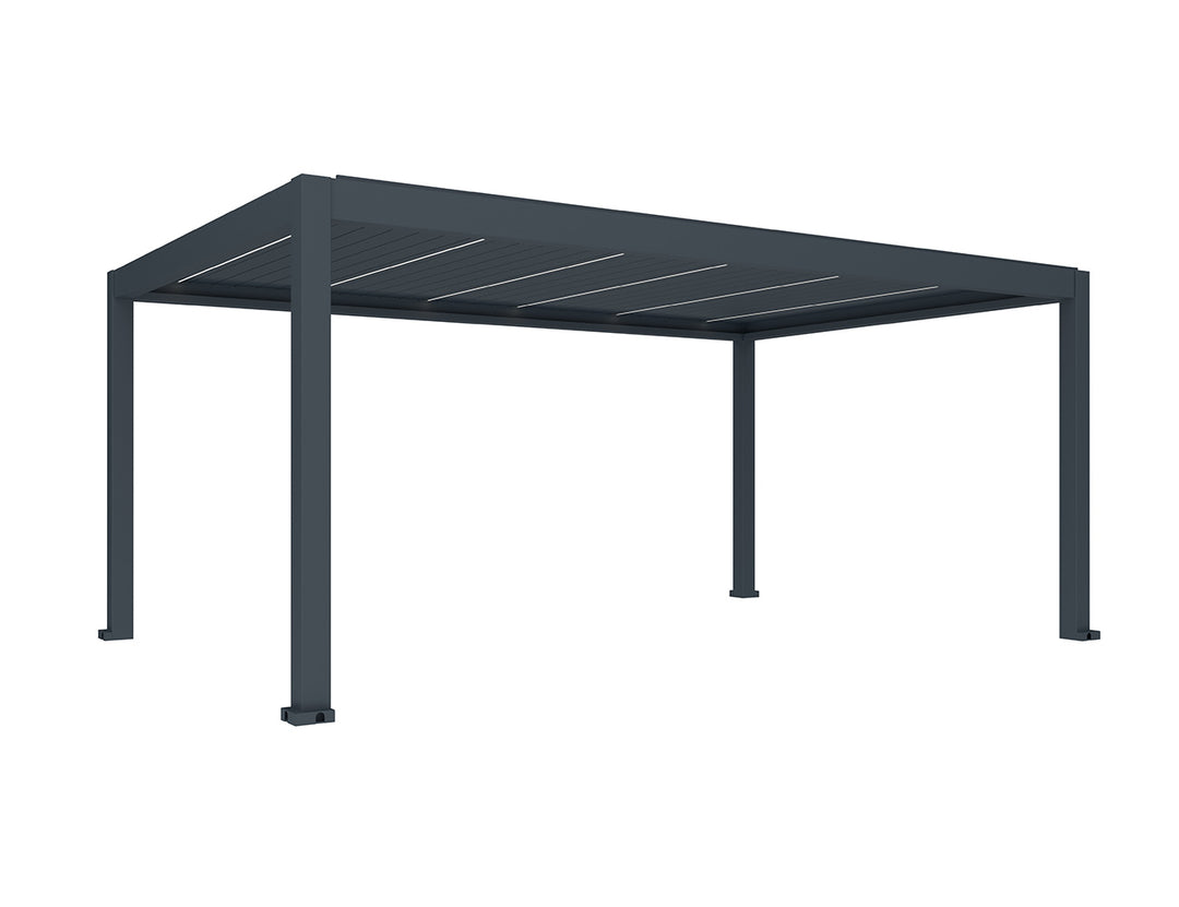 Tasman Motorised Freestanding Louvre Roof, Size: 4 x 4m, Colour: Charcoal / White