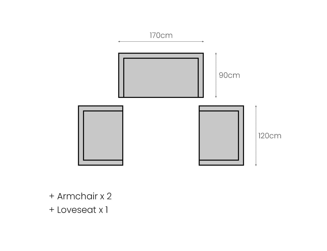 Ibis 2.0 Oversized Outdoor Right Sofa, Colour: Grey Frame / Grey Fabric,
