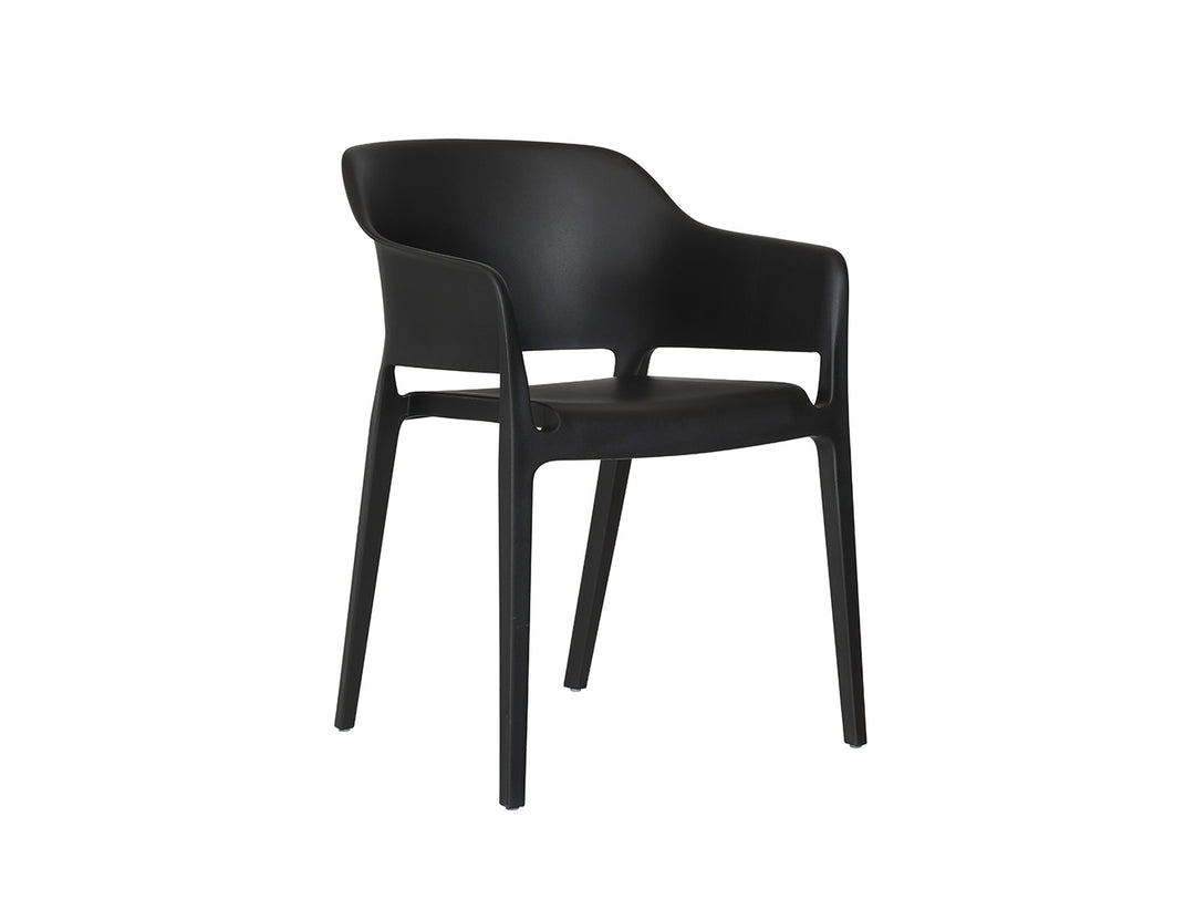 Anna Outdoor Patio Dining Armchair, Colour: Black,