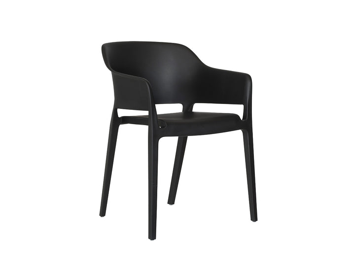 Anna Outdoor Patio Dining Armchair, Colour: Black,