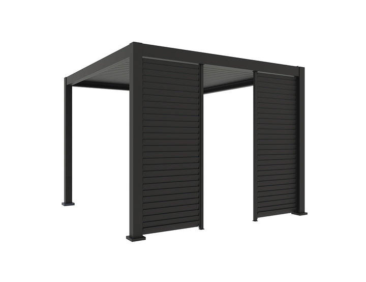 Atlantic & Caribbean Freestanding & Caspian Series Pergola Shutter Wall, Size: 0.73m, Colour: Black