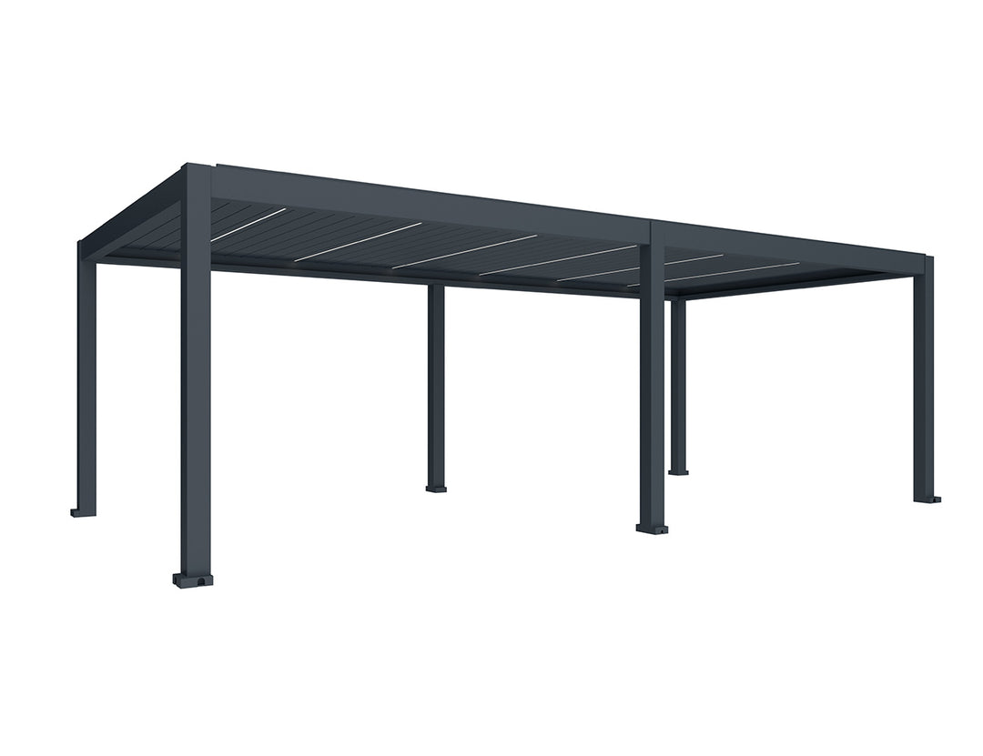 Tasman Motorised Freestanding Louvre Roof, Size: 4 x 4m, Colour: Charcoal / White