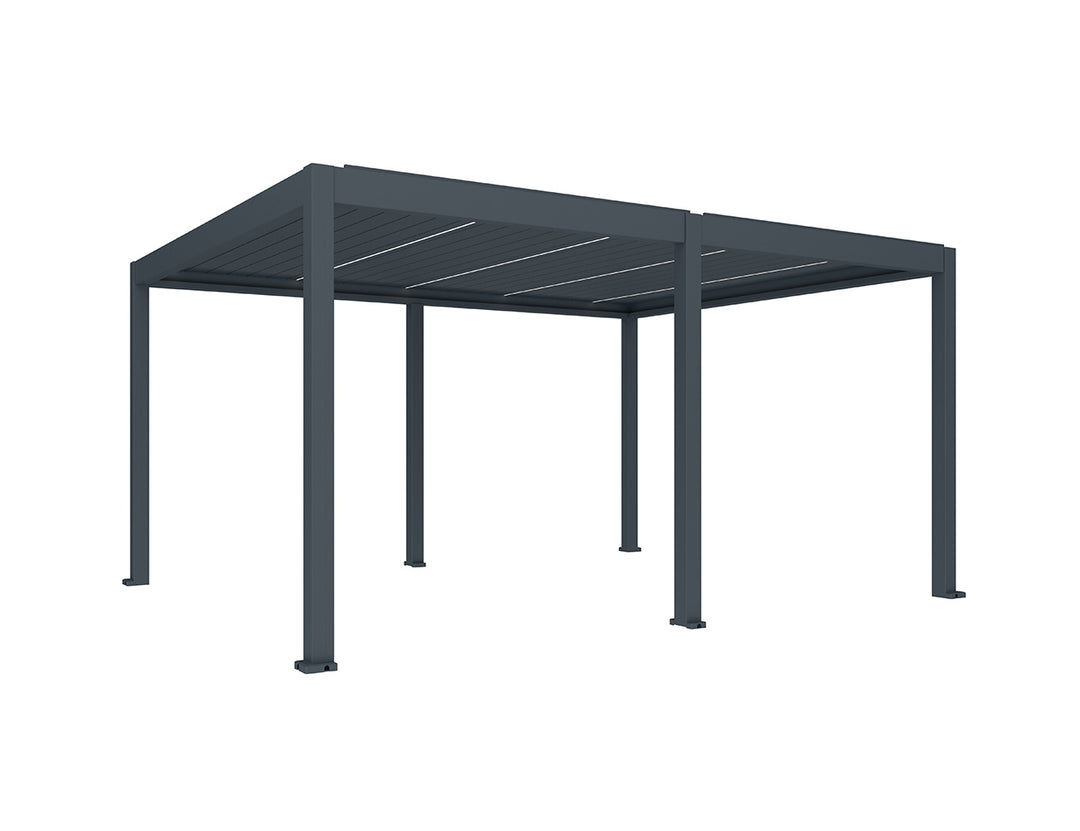 Caribbean Motorised Freestanding Louvre Roof Aluminium Pergola, Size: 4 x 4m, Colour: Black