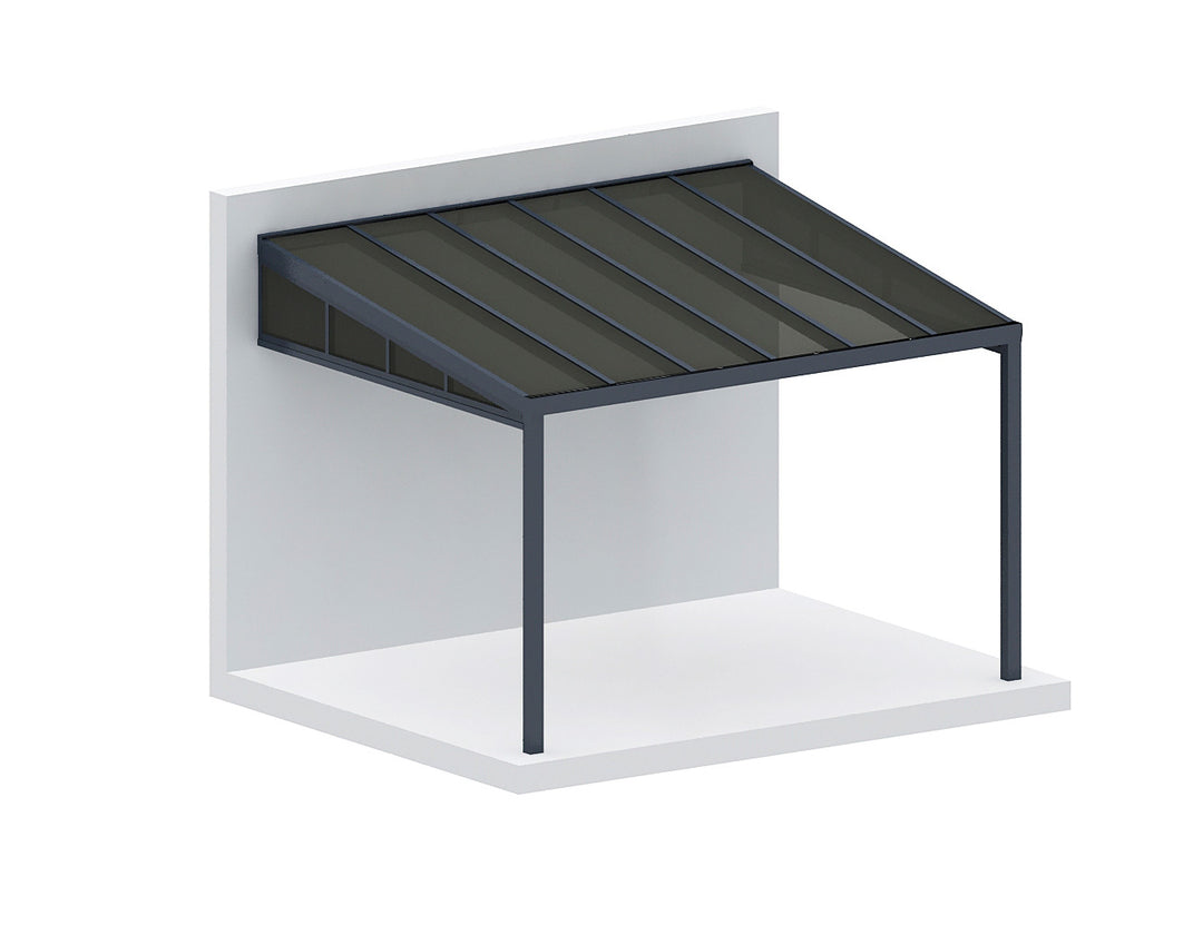 Coastal Patio Cover Quarter Window, Size: 3m, Colour: Charcoal