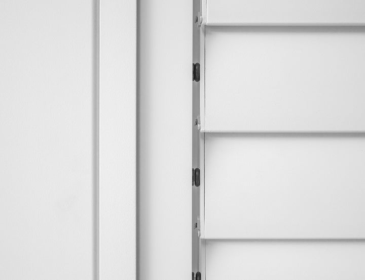 Baltic Freestanding Pergola Shutter Sliding Door, Size: 1.756m, Colour: White