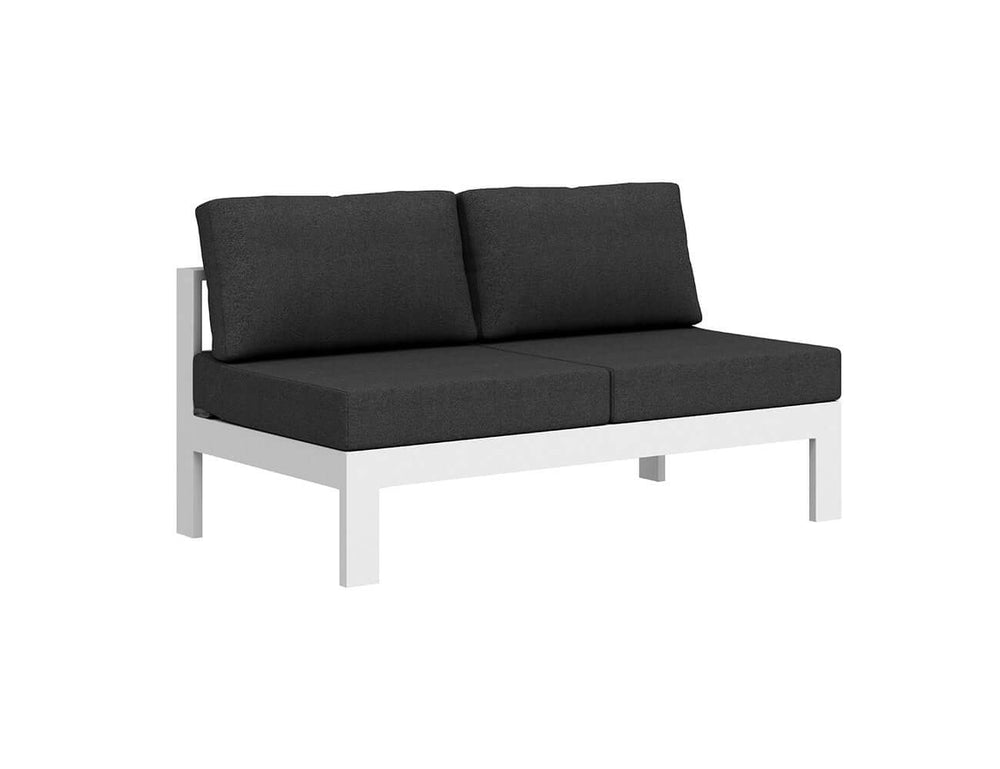 Sandpiper 2.0 Outdoor Armless Loveseat, Colour: Grey,