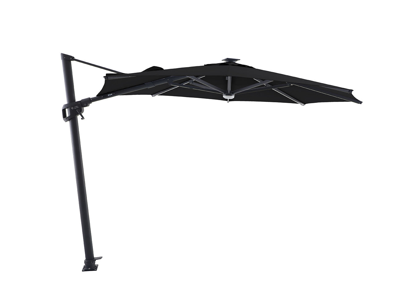 Agave 3m Round Cantilever Umbrella, Colour: Black,